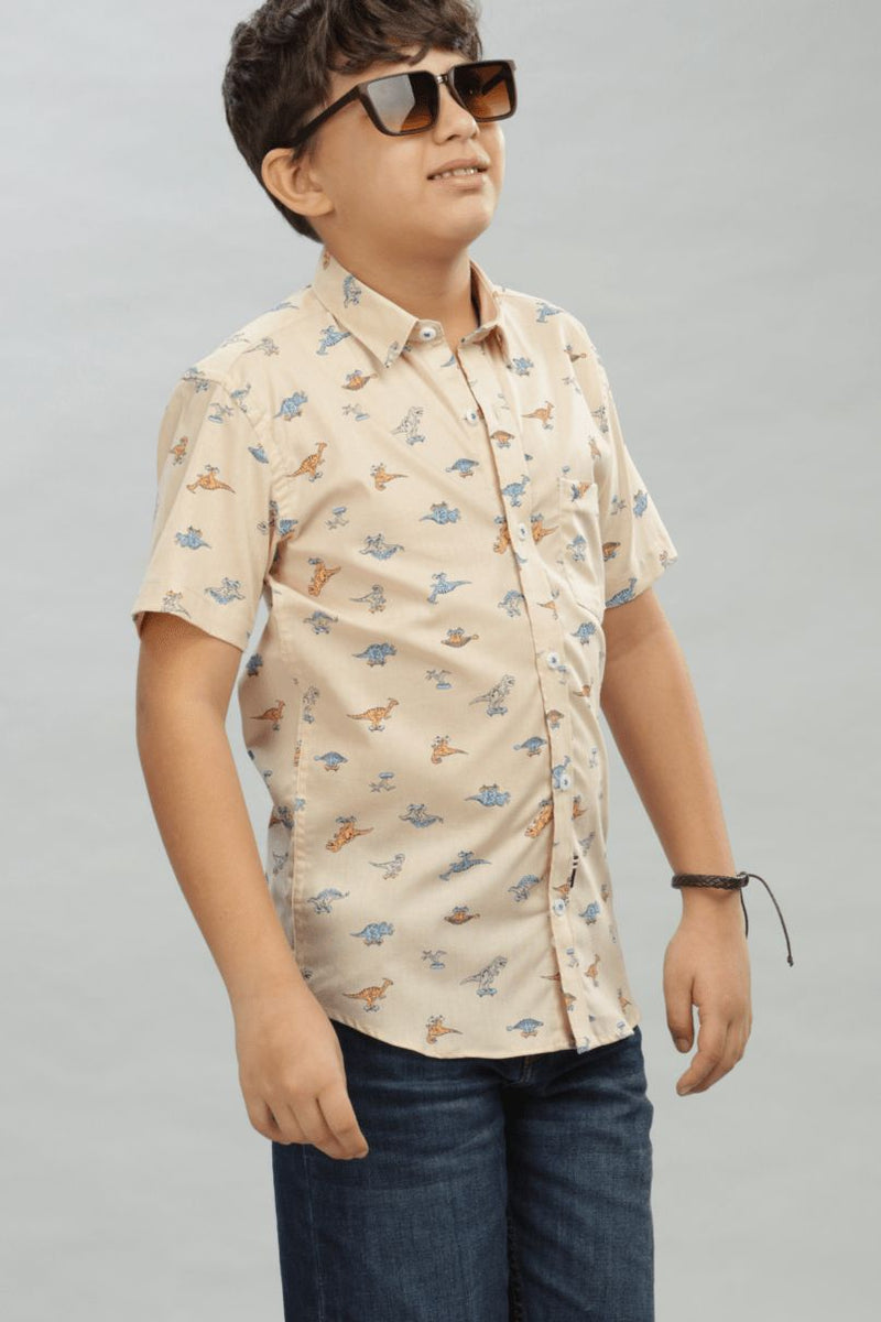 KIDS - Sandal Dino Print - Half-Stain Proof Shirt