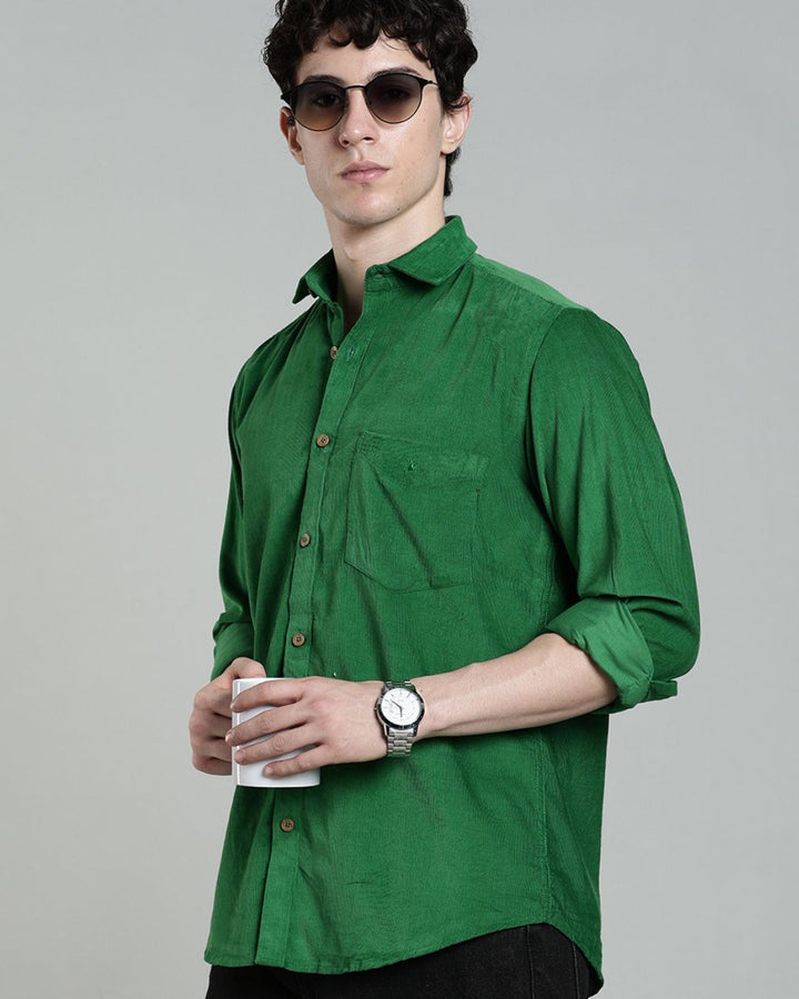 Parrot Green  -Full-Corduroy Shirt