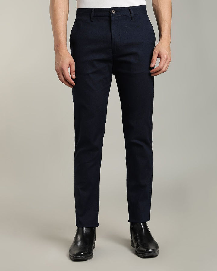 Natural Navy - 2 way stretch - COTTON LINEN PANT