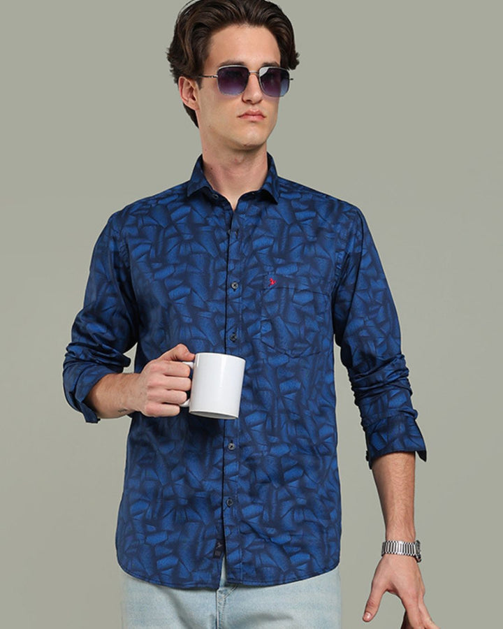 Royal Blue Mix Dot Print - Full-Stain Proof