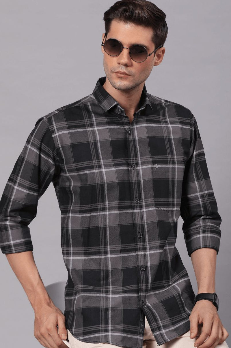 Black and Silver Grey Checks - Full-Stain Proof
