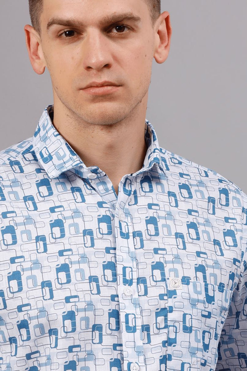 Blue Multi Capsule Print - Half Sleeve - Stain Proof