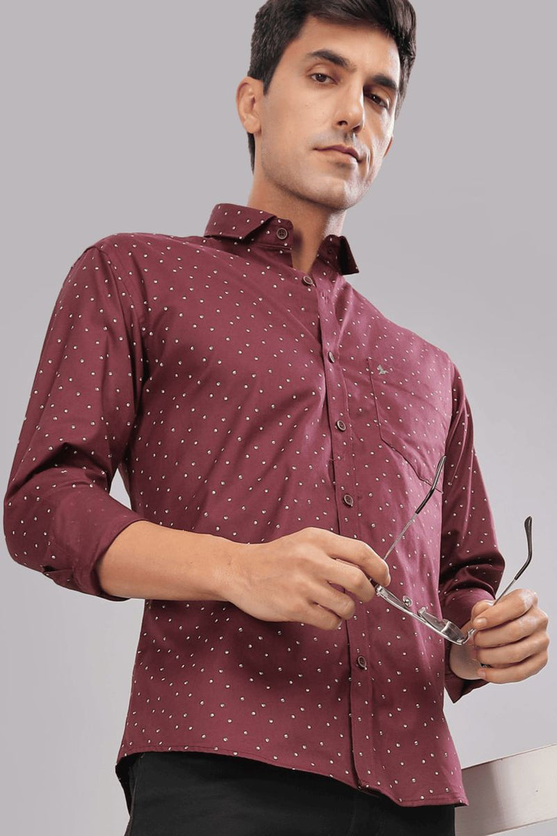 Maroon Polka Print -Full-Stain Proof