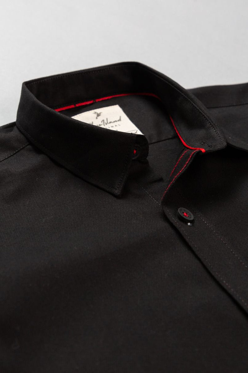 KIDS - Black with Red Solid-Stain Proof Shirt