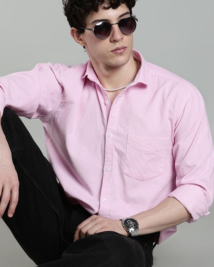 Rose Pink  -Full-Corduroy Shirt