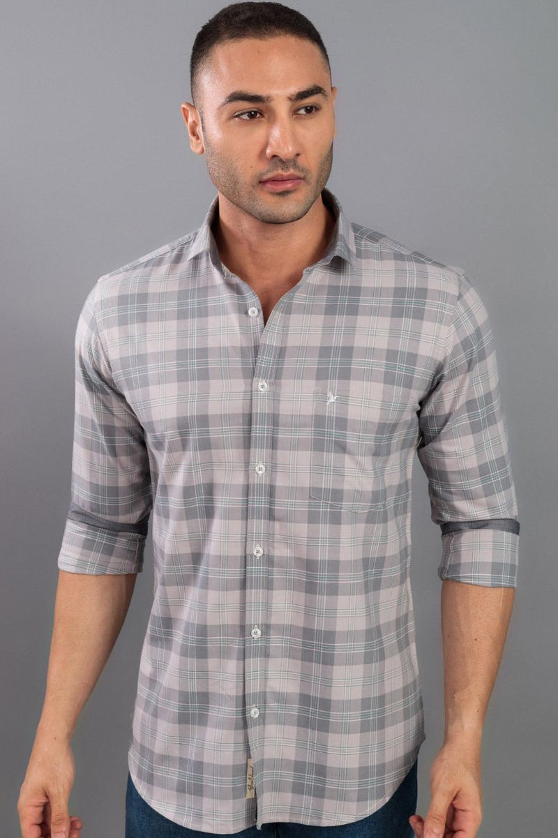 Silver Grey Checks - Full-Stain Proof