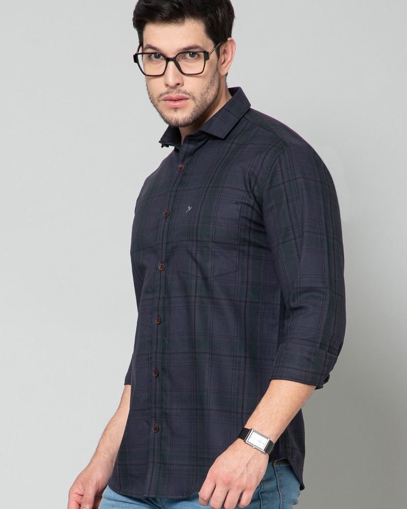 Dark Navy Checks - Full-Stain Proof