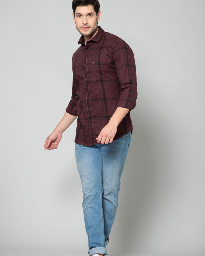Burgundy & Black Checks - Full-Stain Proof