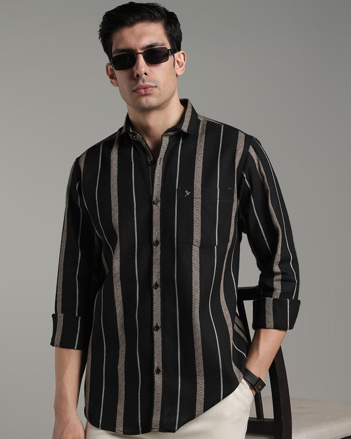 Black Monochrome Stripes  -Full-Stain Proof