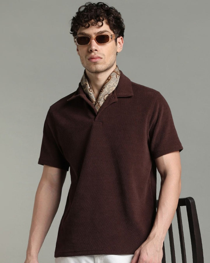 Brown Pop Textured - Polo Tshirt