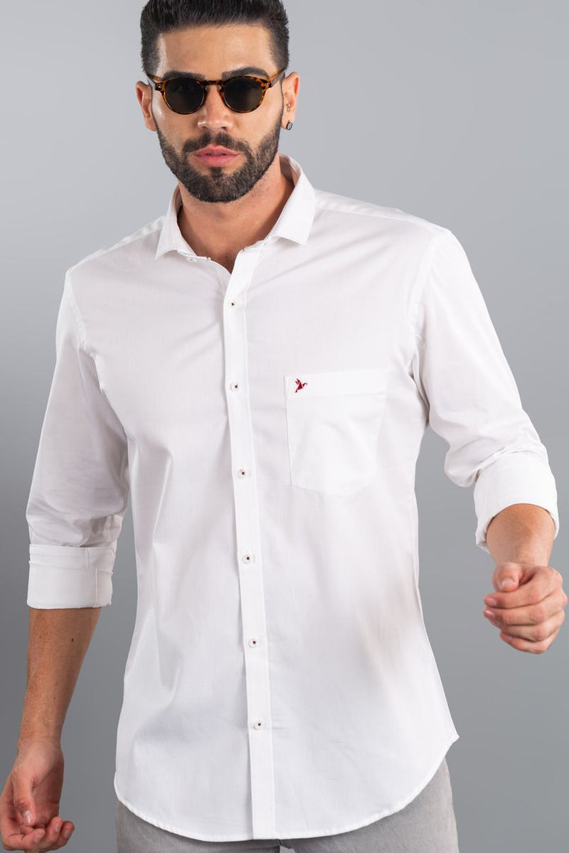 White with Red Solid-Full-Stain Proof
