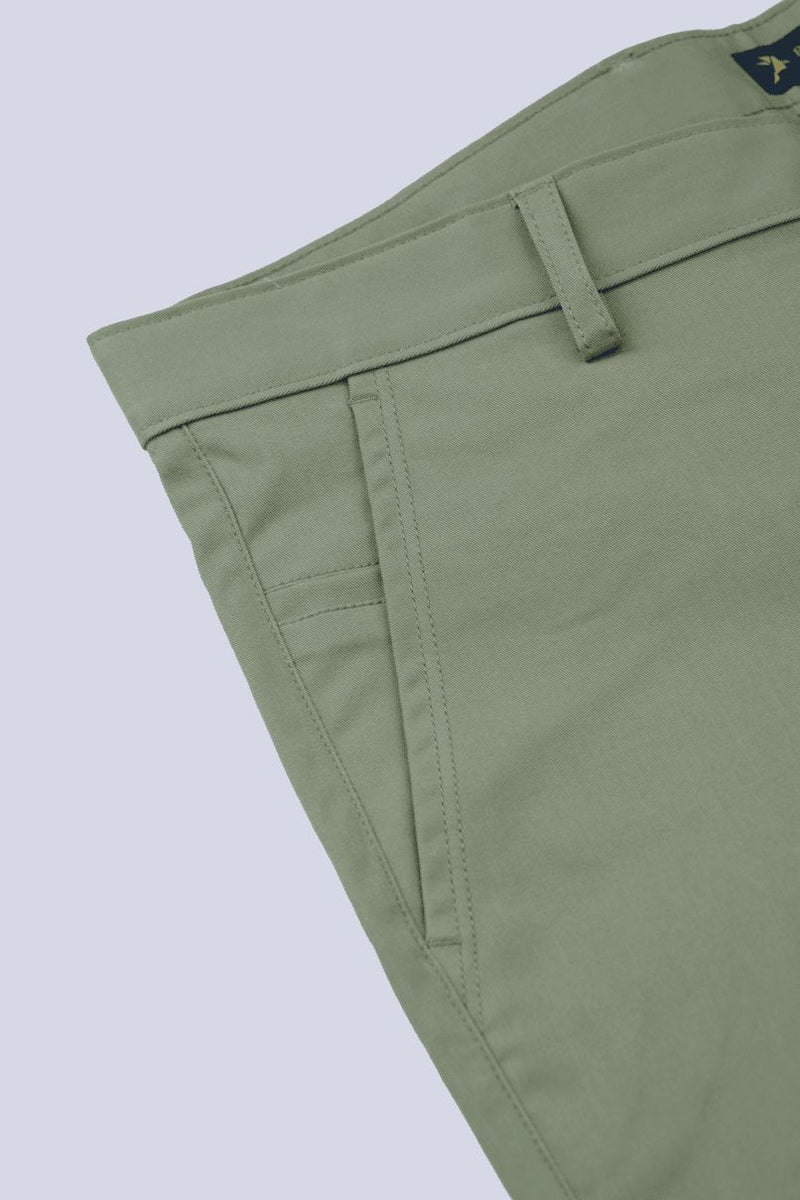 Olive Green - 2 way stretch - COTTON PANT