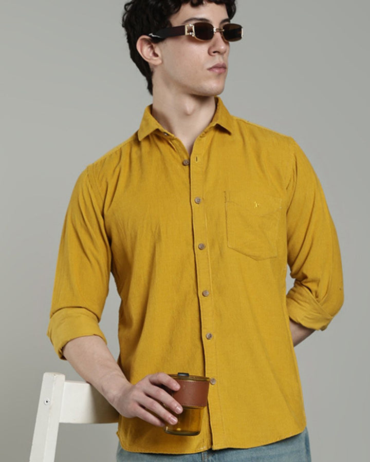 Mustard Yellow - Full-Corduroy Shirt