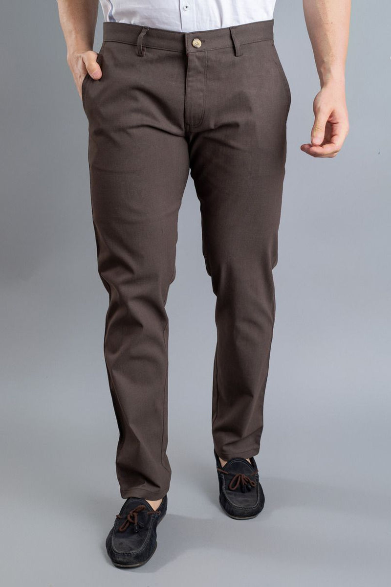 Dotted Brown - 2 way stretch - COTTON PANT