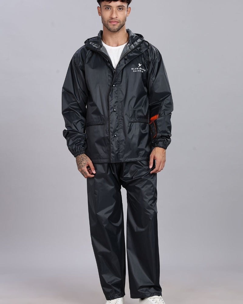Grey - Rain Jacket with Pant and Mobile Pouch