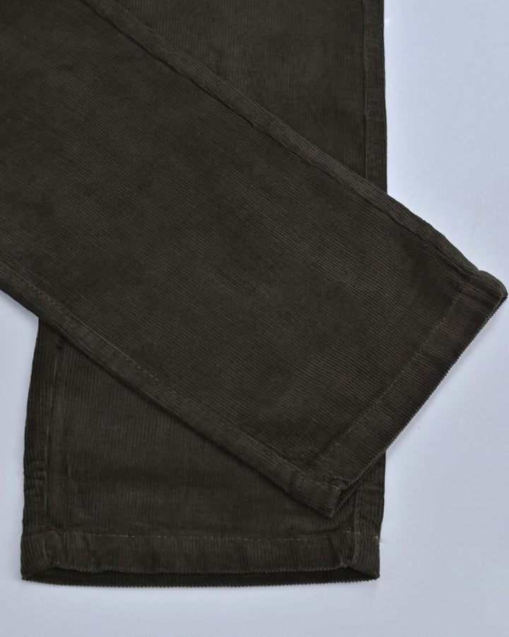 Coffee Brown  Fine Stripe - Corduroy Pant