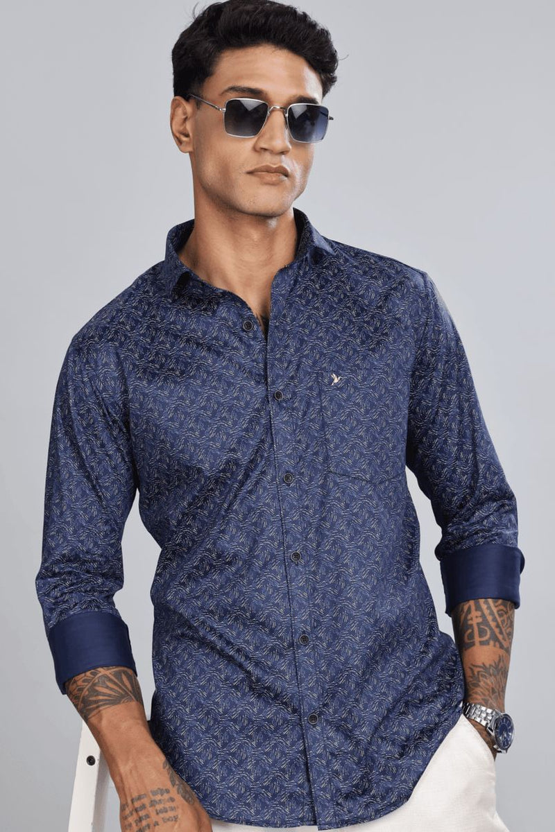 Stylish Navy & Gold Print -Full-Stain Proof