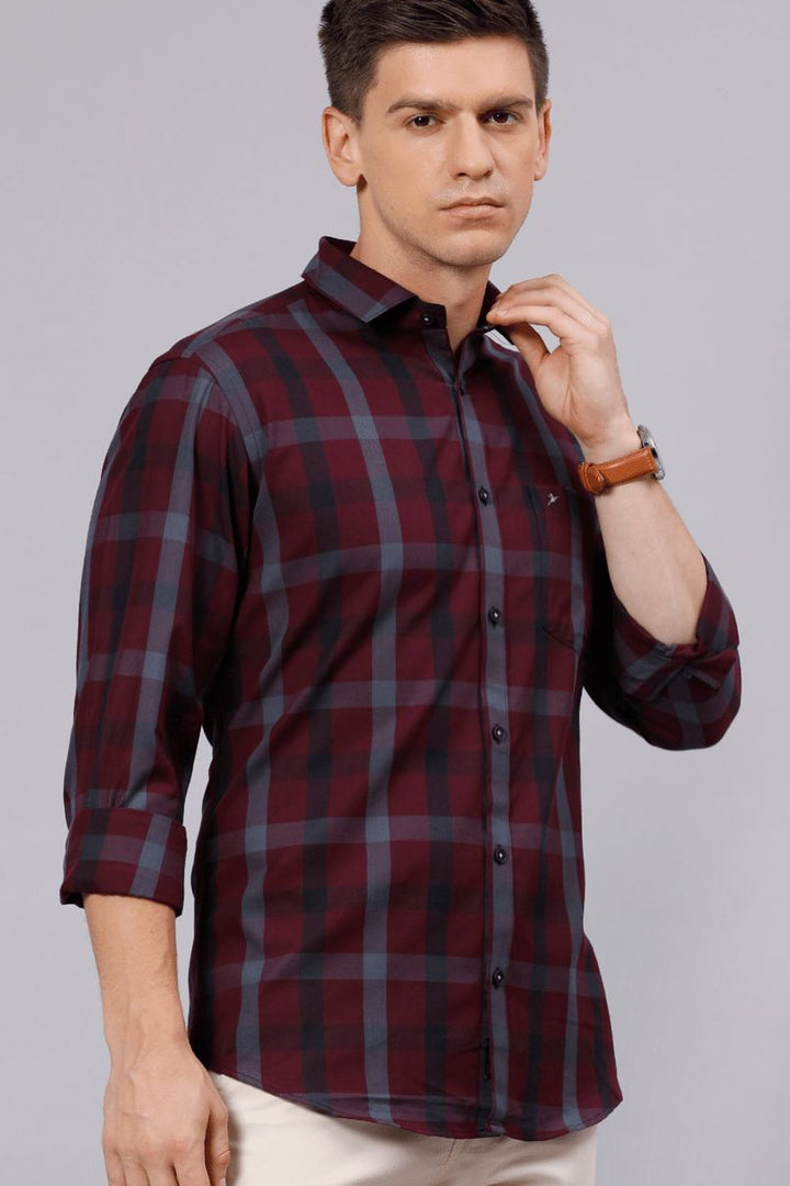 Burgundy Red Checks - Full-Stain Proof
