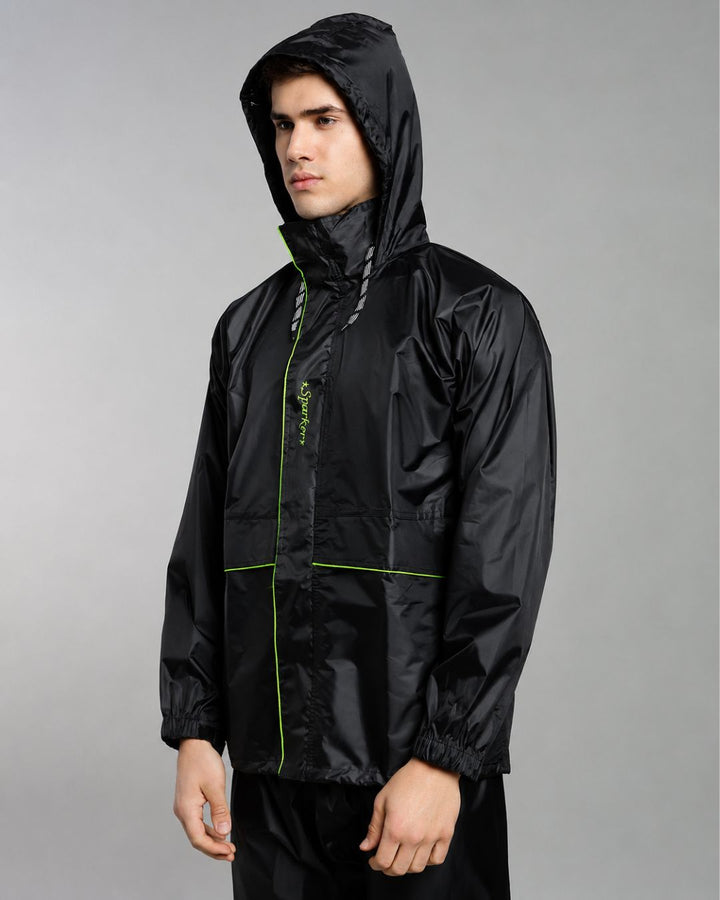 Sparker Black with Radium - Rain Jacket with Pant