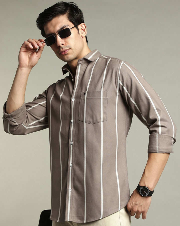 Mauve Grey Stripes  -Full-Stain Proof