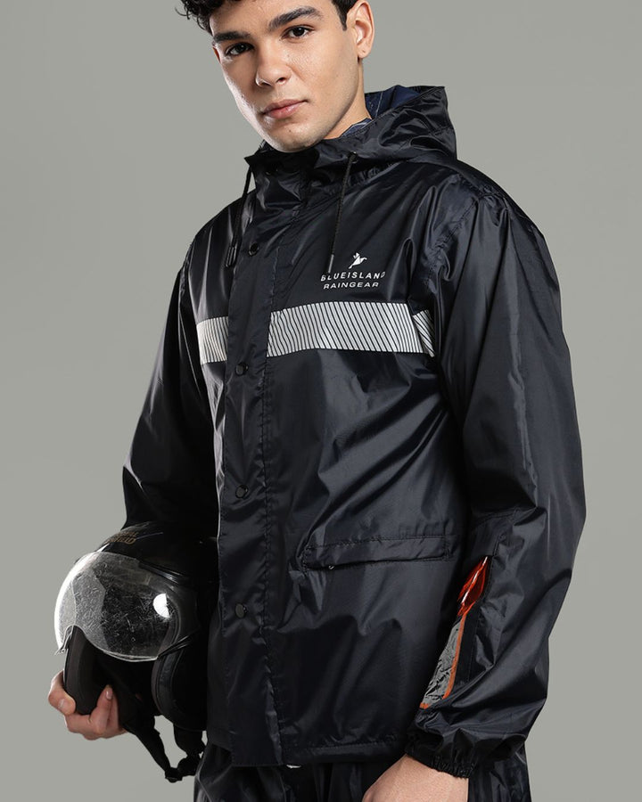 Navy Reflector - Rain Jacket with Pant and Mobile Pouch