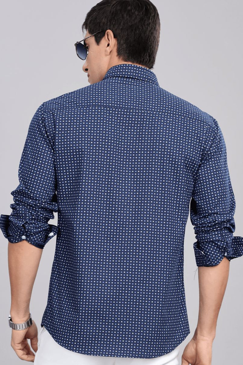 Navy Bloom Print -Full-Stain Proof