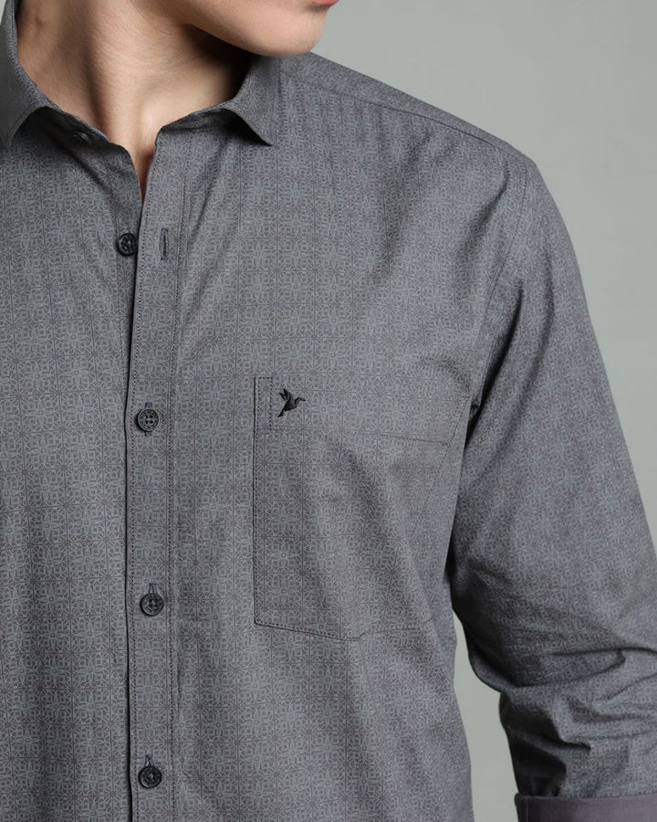 Soft Grey Tile Print -Full-Stain Proof