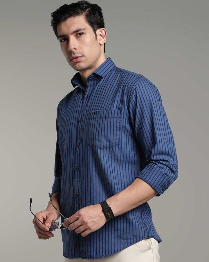 Marine Blue Bold Stripes - Full-Stain Proof