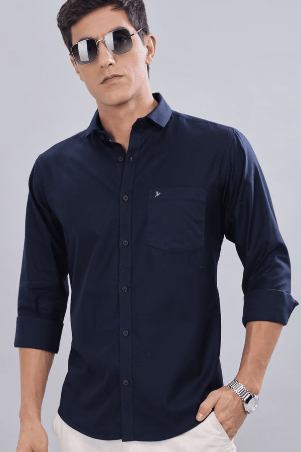 Navy Blue Solid-Full-Stain Proof