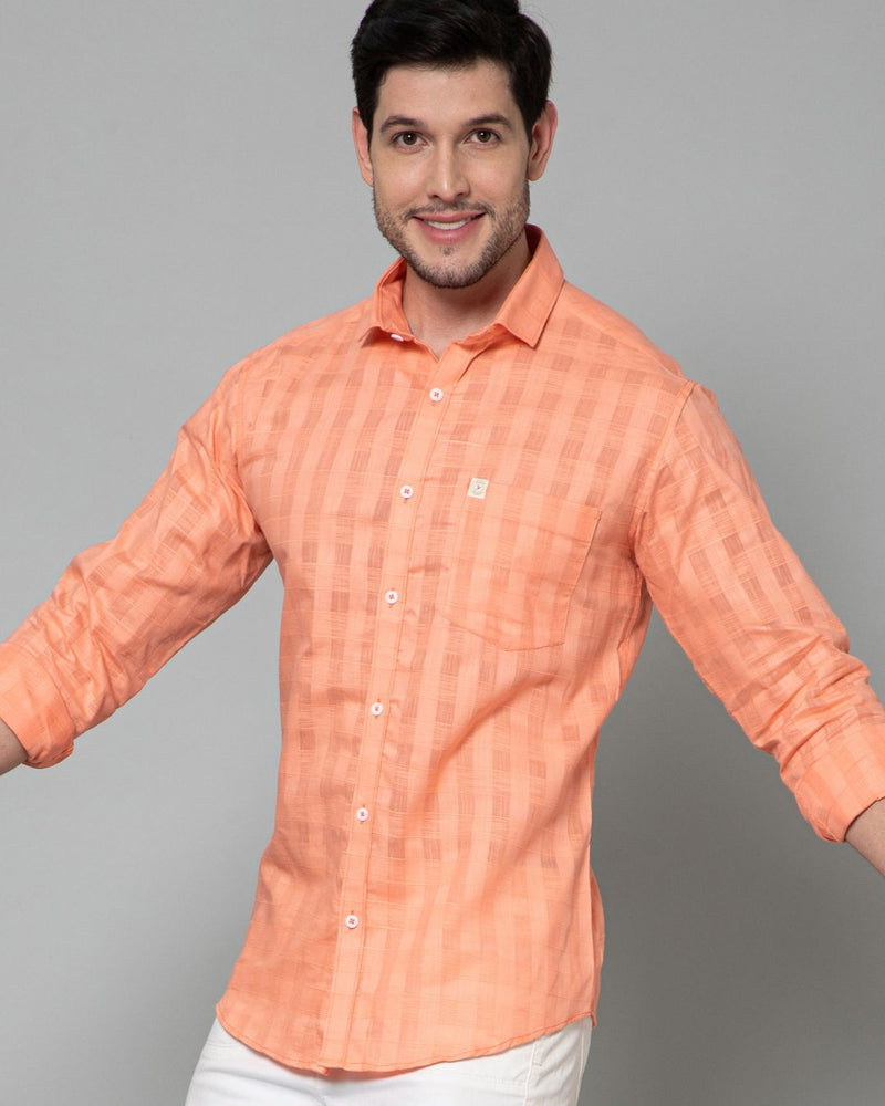 Coral Orange Self Checks - Full-Stain Proof