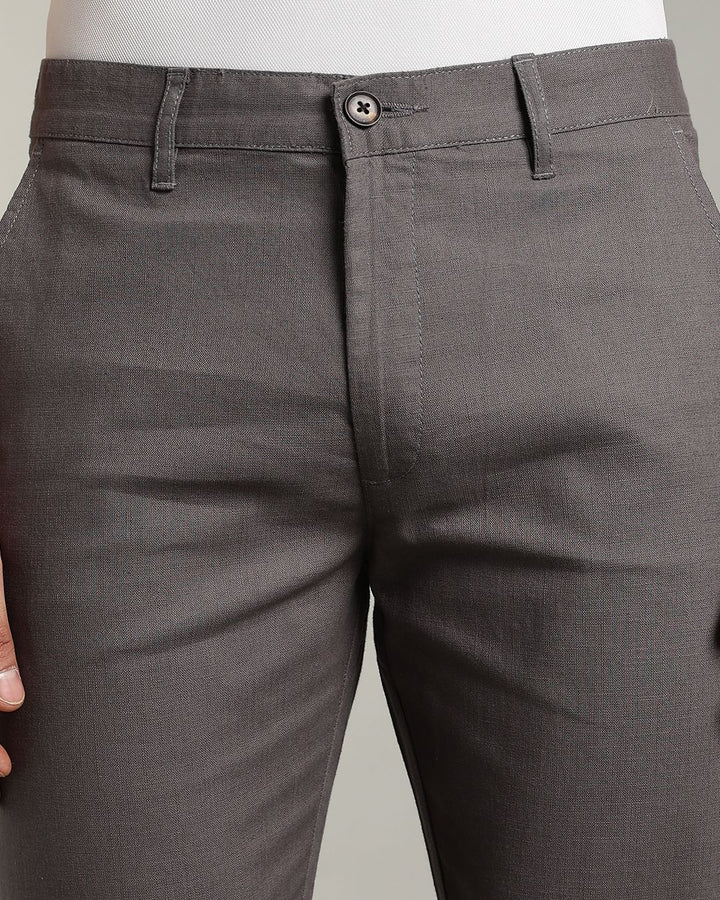 Grey - 2 way stretch - COTTON LINEN PANT