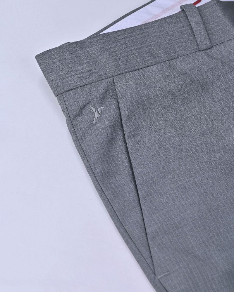 Olive Grey Mini Stripes - Wrinkle free Formal Pant