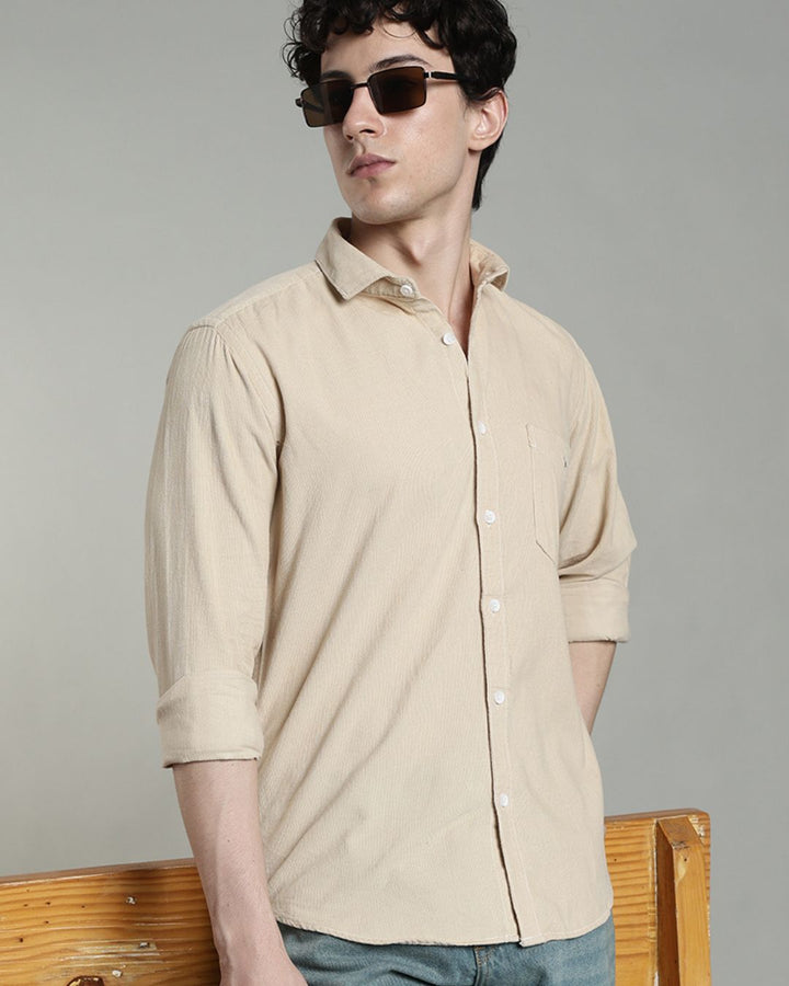Sandal Cream  -Full-Corduroy Shirt