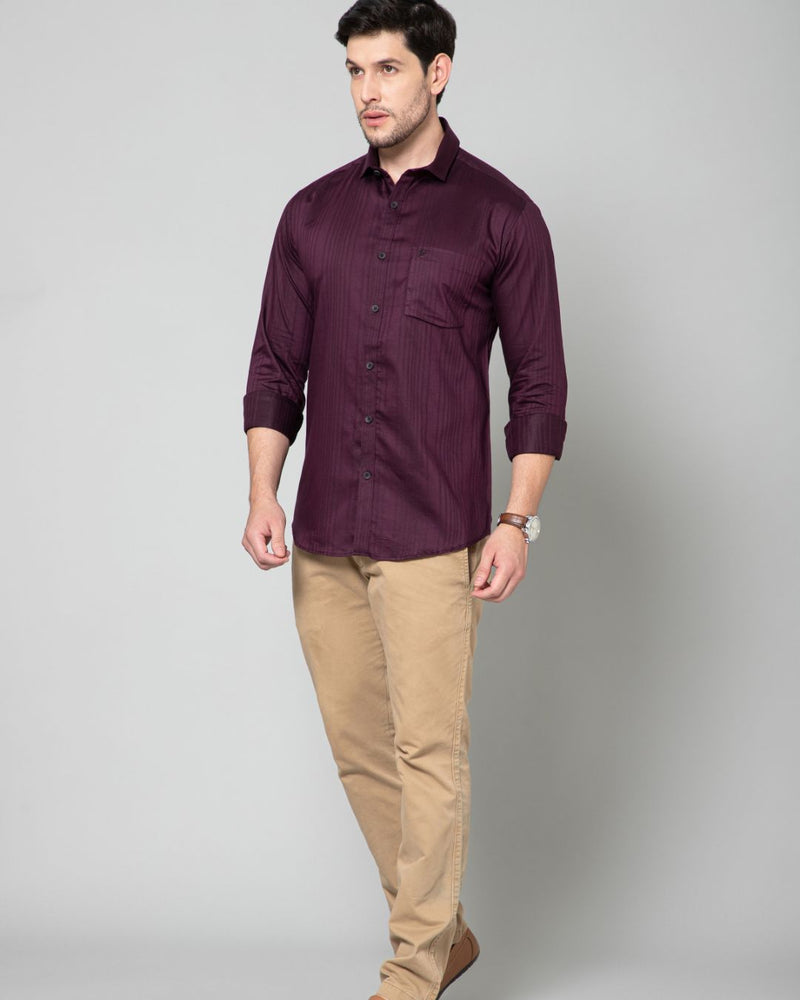 Dark Wine Self Design - Full-Stain Proof