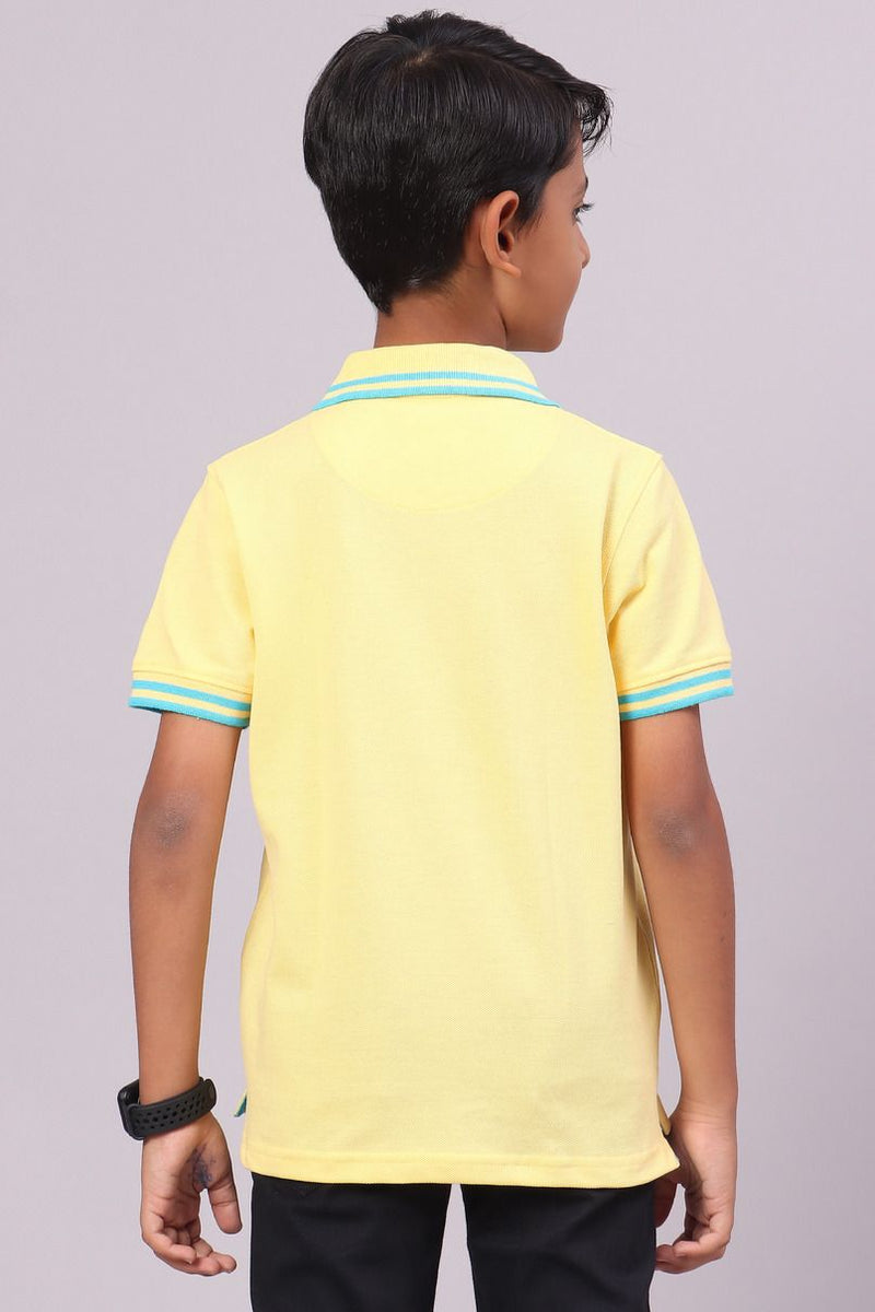 KIDS - Lime Yellow Solid Tshirt - Stain Proof