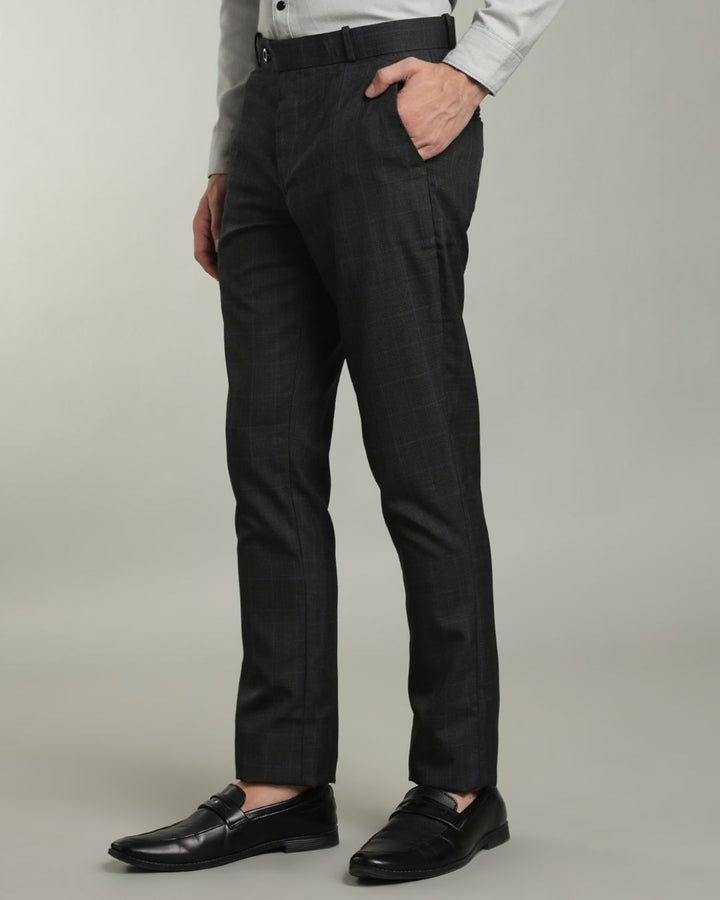 Black & Blue Line Checks - Wrinkle free Formal Pant