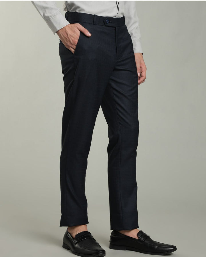 Navy Box Checks - Wrinkle free Formal Pant