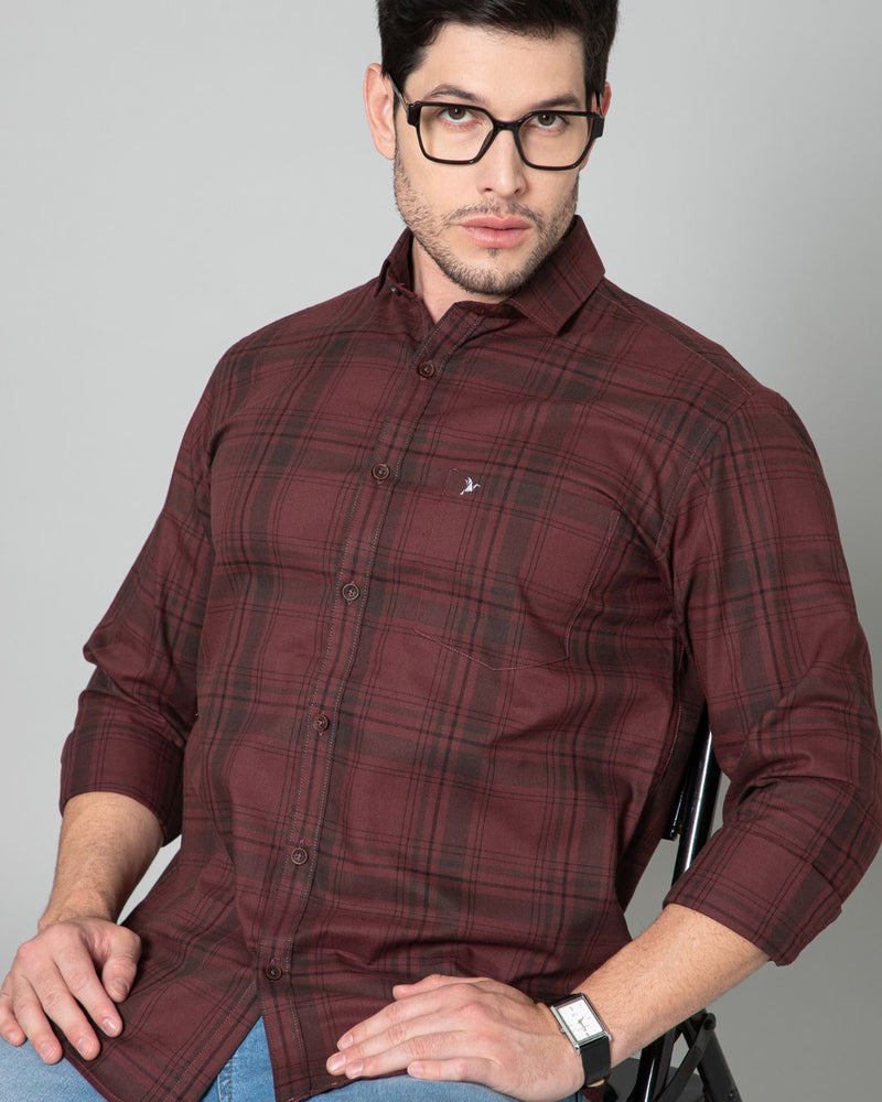 Dark Maroon Checks - Full-Stain Proof