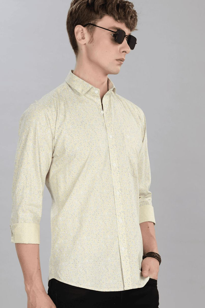 Beige Yellow Print -Full-Stain Proof