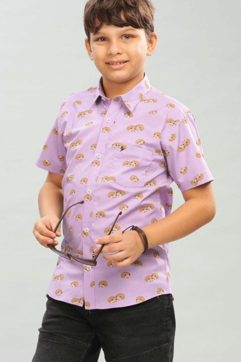 KIDS - Pink Porcupine Print - Half-Stain Proof Shirt