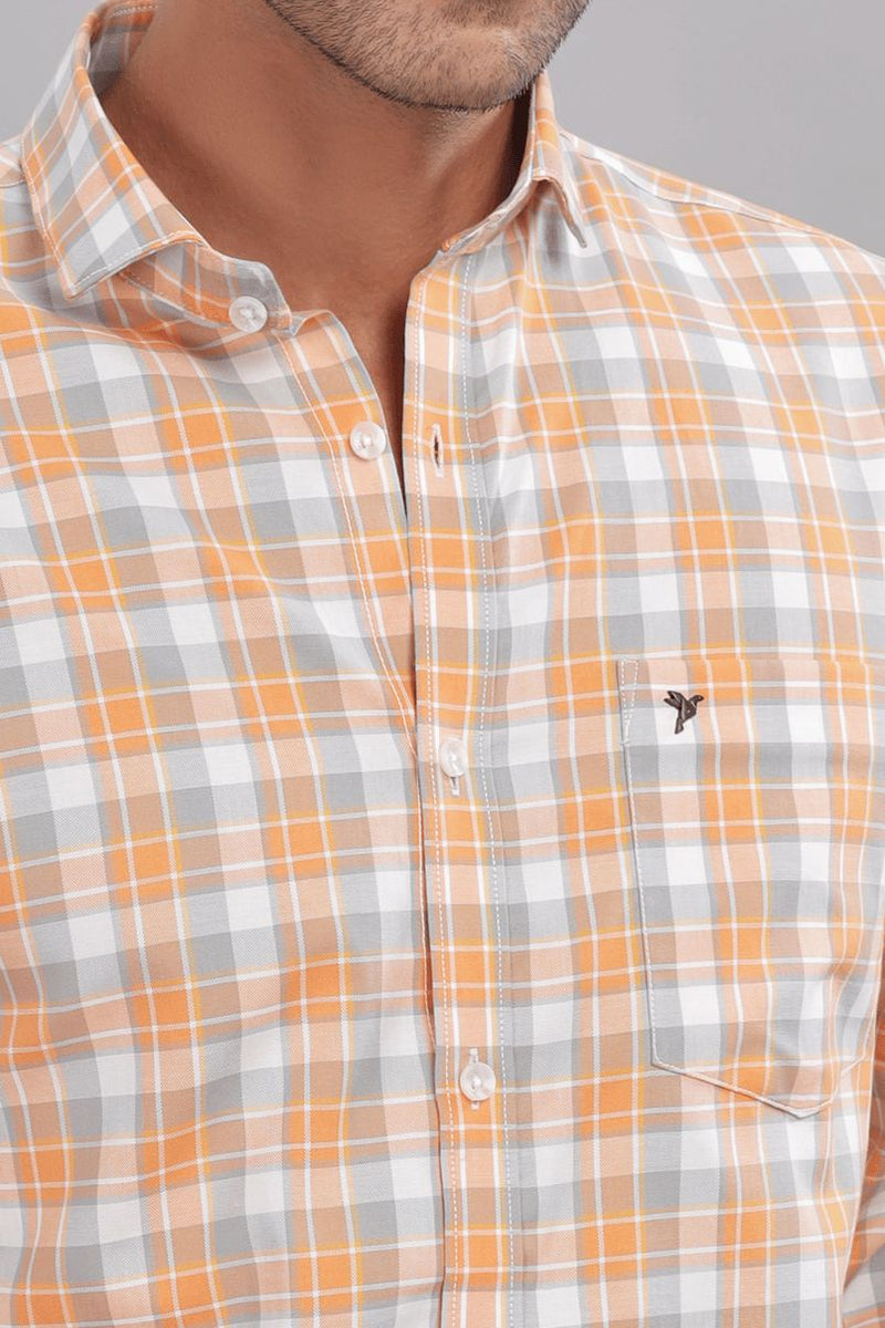 Fanta Orange & Grey Checks - Full-Stain Proof