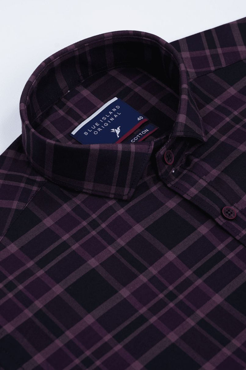 Dark Purple Checks - Full-Stain Proof