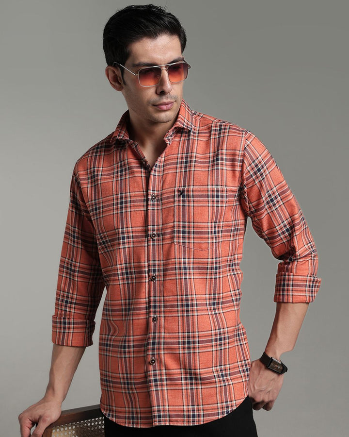 Fawn Orange Checks -Full-Stain Proof