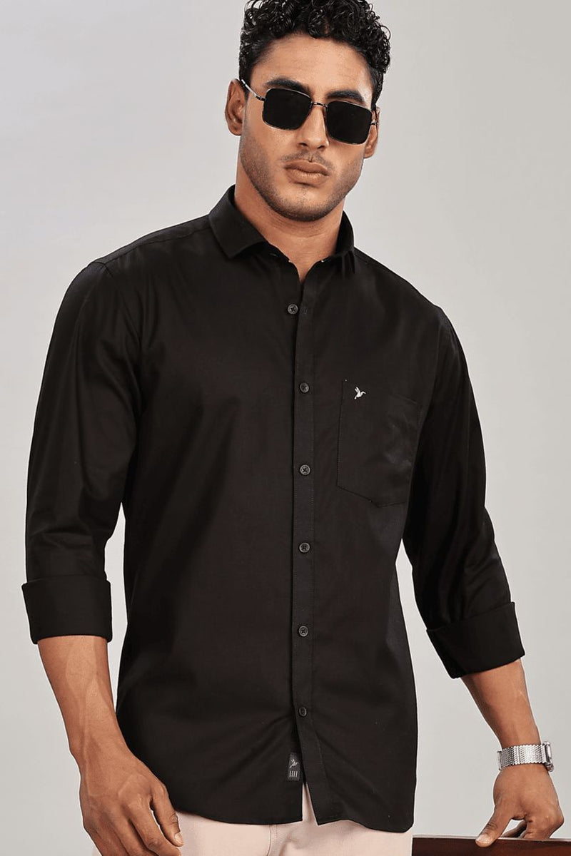 Raven Black Cotton Linen-Full-Stain Proof