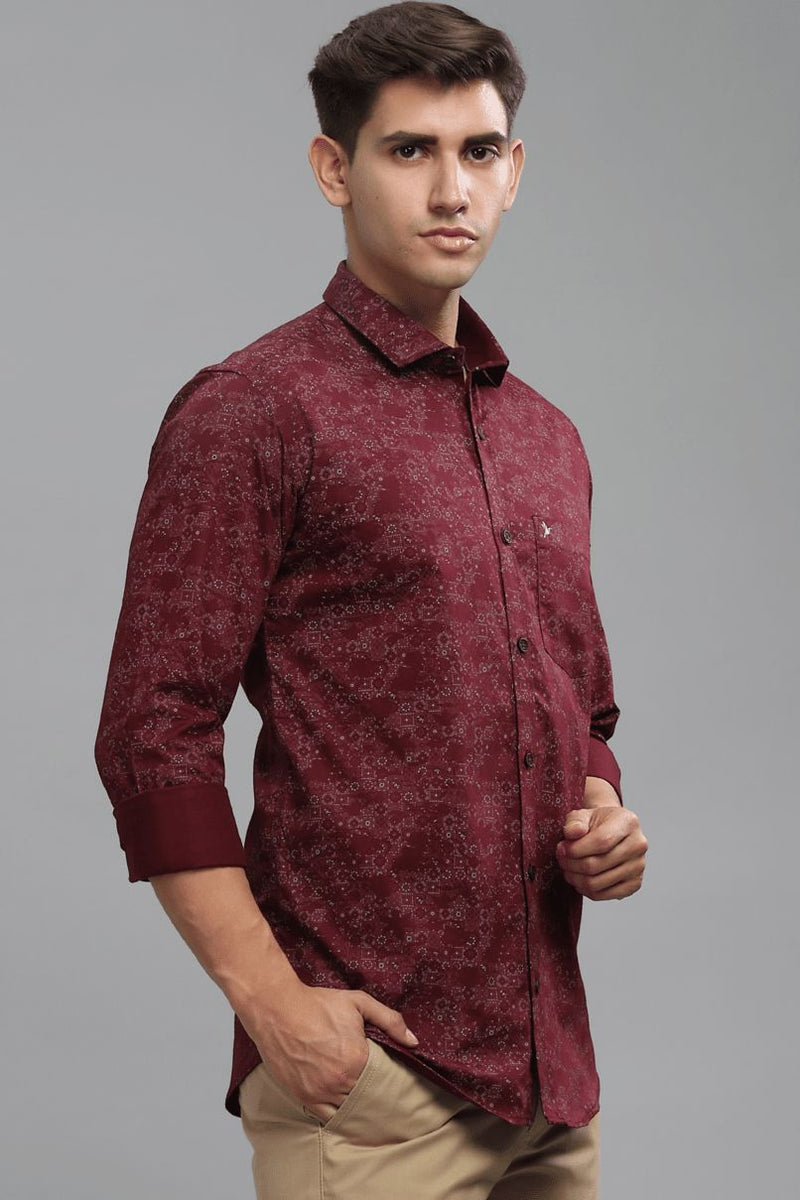 Maroon Artistic Print -Full-Stain Proof