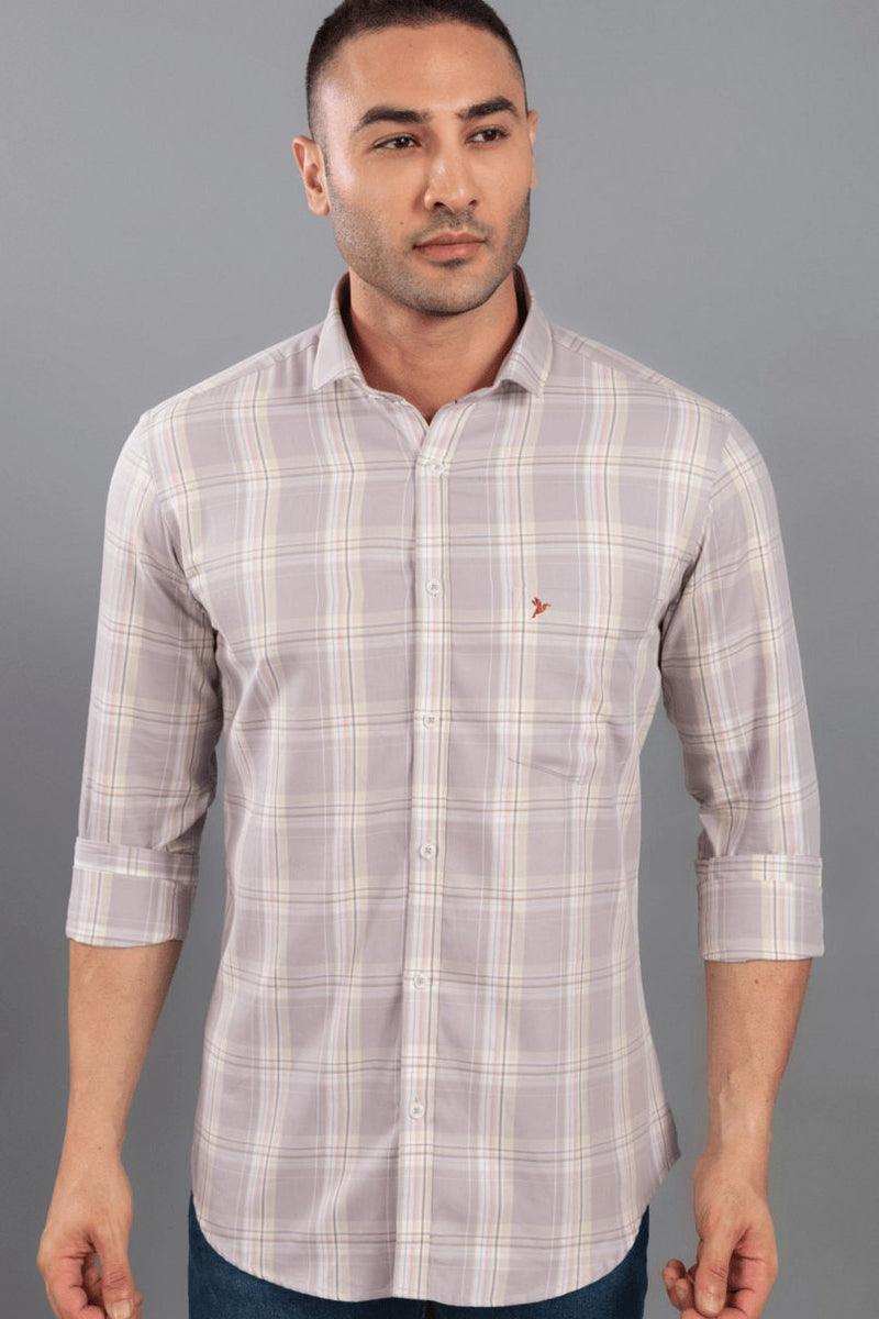 Pale Brown Checks - Full-Stain Proof