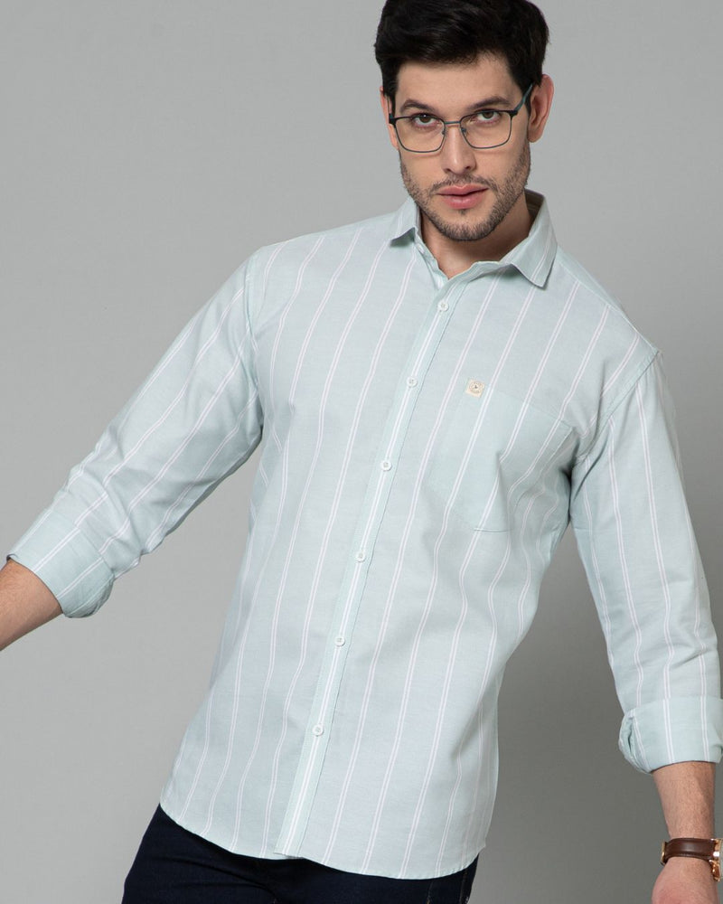 Mild Green Linear Stripes - Full-Stain Proof