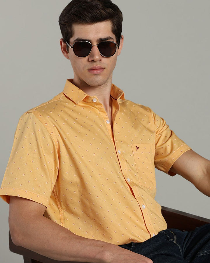 Bright Orange Dot Print -Half-Stain Proof
