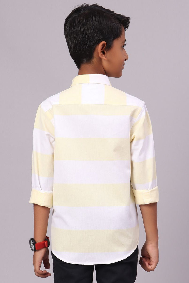 KIDS - Yellow and White Stripes -Full-Stain Proof Shirt