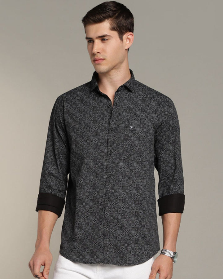 Black Mosaic Print -Full-Stain Proof